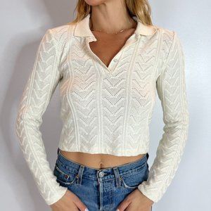 Zara Cropped Crochet Shirt